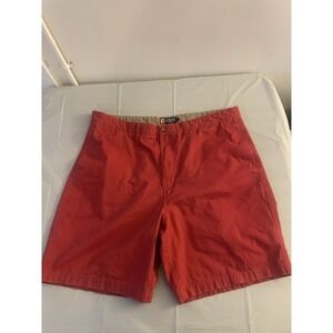 Chaps Shorts Mens 42 Red Faded Chino Flat Front Pockets Cotton 8 in Length